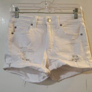 American Eagle High Rise White Shorts